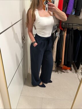 lululemon athletica Noir Pant true Navy blue Wide-Leg Tie-Waist Pants